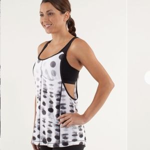 Lululemon Run: For Your Money Tank Seaside Dot White / Black